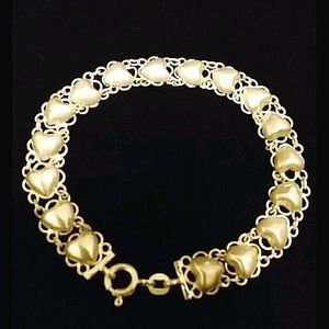 925 Sterling Silver Hearts 💕 Bracelet 7.5"